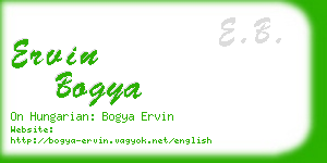 ervin bogya business card